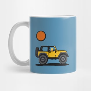 Yellow 4x4 with Dog Rider Mug